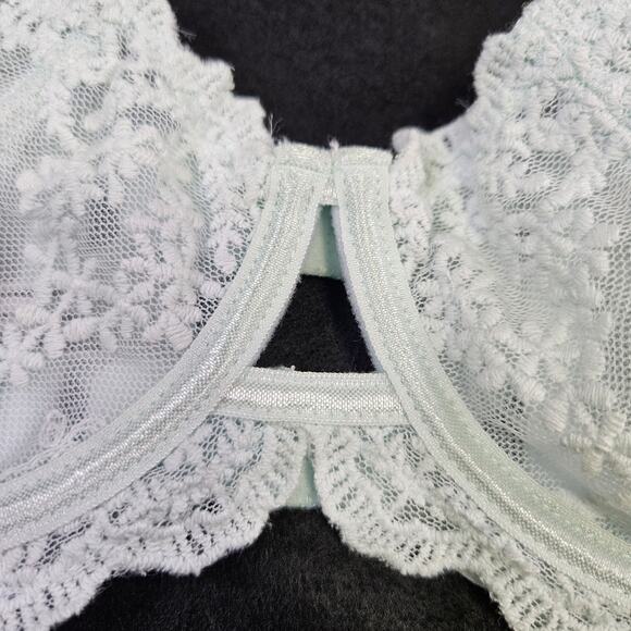 Intimately Free People Daydreamer Bra 32D Lace Underwire Unlined Ice Fog Sheer - Picture 6 of 16